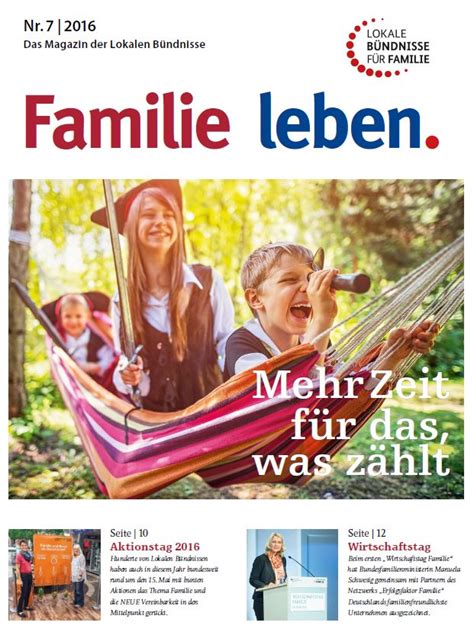 Bmfsfj Familie Leben Mehr Zeit F R Das Was Z Hlt