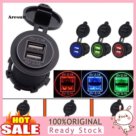 ARE Mtlbj Dual USB Motorcycle LED Display Waterproof Car Phone Charger