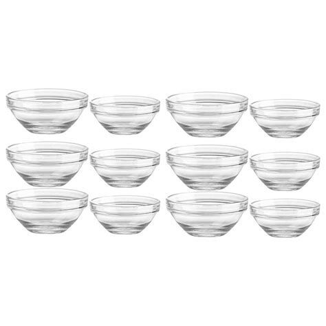 NUOLUX 12pcs Multi Function Glass Ramekins Kitchen Glass Bowls