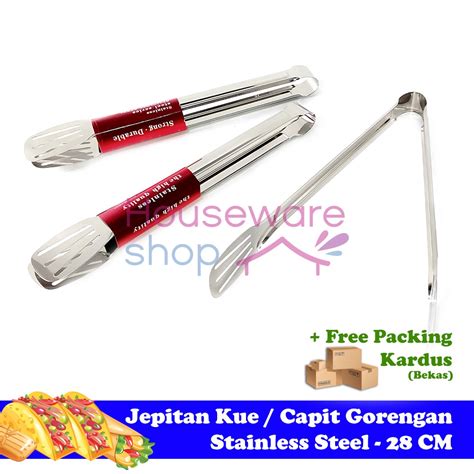 Jual Jepitan Kue Capitan Gorengan Lubang Stainless 28 Cm Shopee