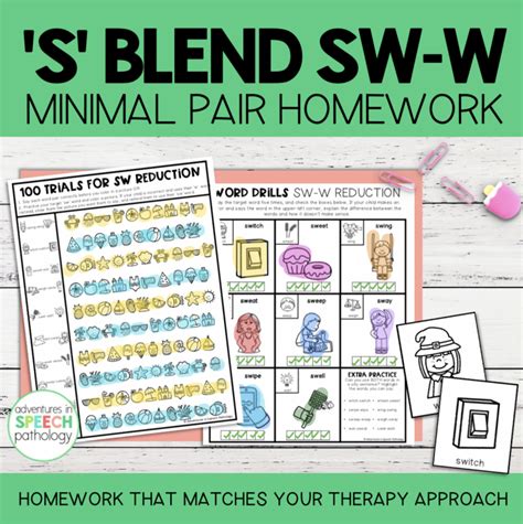 S Blend Cluster Reduction Homework Sw W Pairs