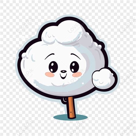 gambar clipart ilustrasi vektor awan kapas wajah kartunstiker png