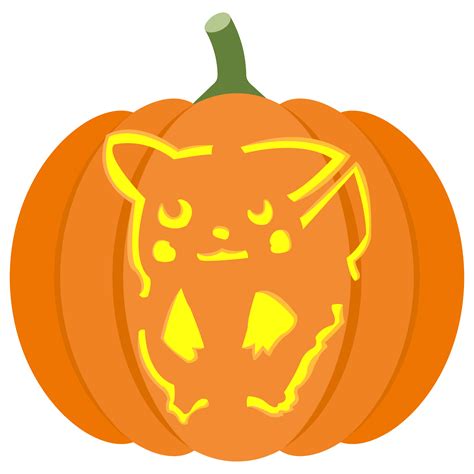 Shiness Pikachu Pokemon Pumpkin Stencil | Free Printable Papercraft