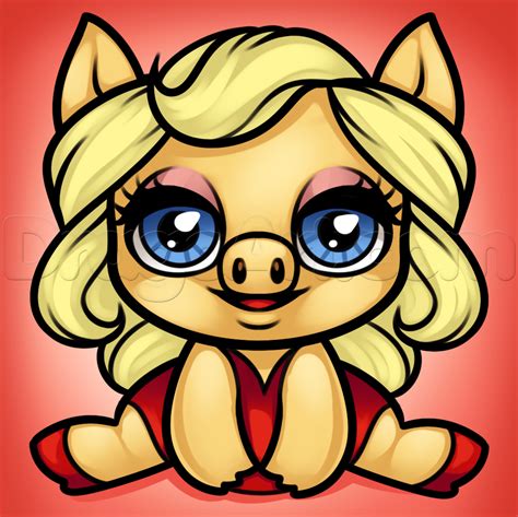 How To Draw Baby Miss Piggy Step By Step Characters Pop Culture