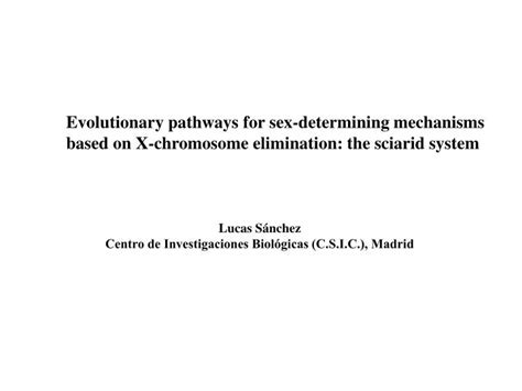 Ppt Evolutionary Pathways For Sex Determining Mechanisms Powerpoint