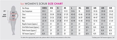 General Size Chart Koihappiness