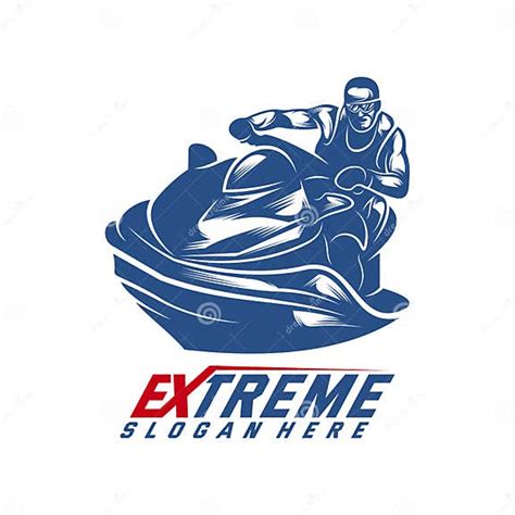 Jet Ski Sports Logo Vector Extreme Jet Ski Design Vector Silhouette