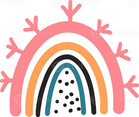 Cute Boho Rainbow Doodle 43198365 Png