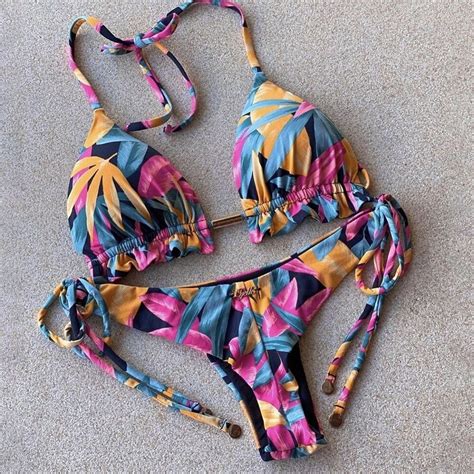 Womens Sexy Push Up Brazilian Bikini Set String Bandage Swimwear