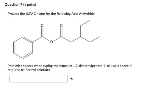 Solved Provide The Iupac Name For The Following