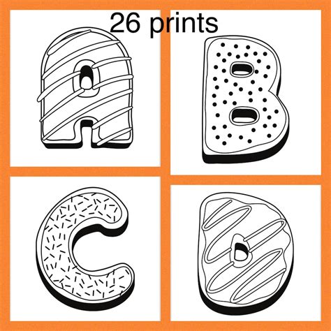 Alphabet 26 Printable Coloring Page-instant Download-learning Activity ...