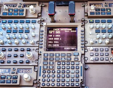 Jet Cockpit Flight Communication Instruments Stock Image - Image of ...