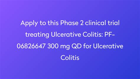 Pf 06826647 300 Mg Qd For Ulcerative Colitis Clinical Trial 2023 Power