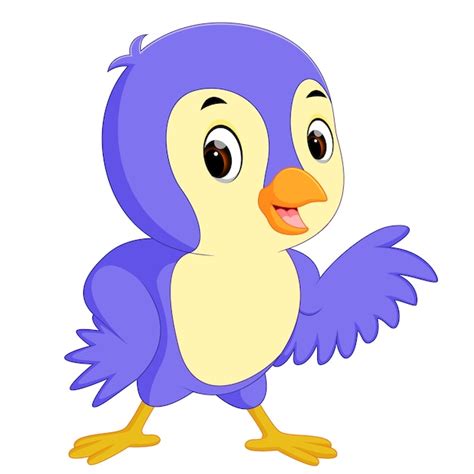 Lindo pájaro de dibujos animados Vector Premium