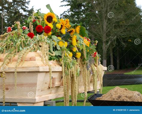 Coffin With Flowers Royalty Free Stock Photo - Image: 21828155