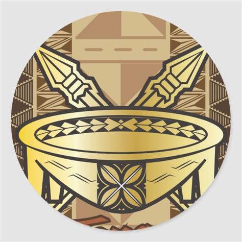 Tanoa Classic Round Sticker Polynesian Tattoo Designs Tribal Lion