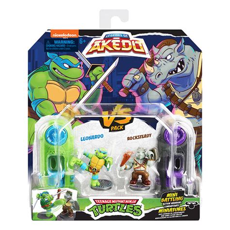 Akedo TMNT Series 1 Versus Pack - Leonardo Vs. Rocksteady – Click