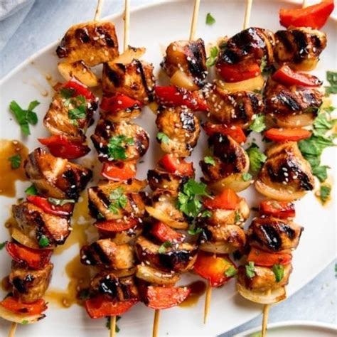 Honey Garlic Chicken Skewers Nicky S Kitchen Sanctuary