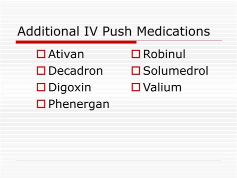 Ppt Lpn Iv Push Medications Powerpoint Presentation Free Download