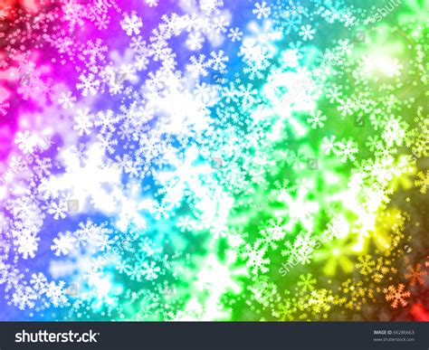 Snowflake Bokeh Effect On Rainbow Color Stock Illustration 66286663