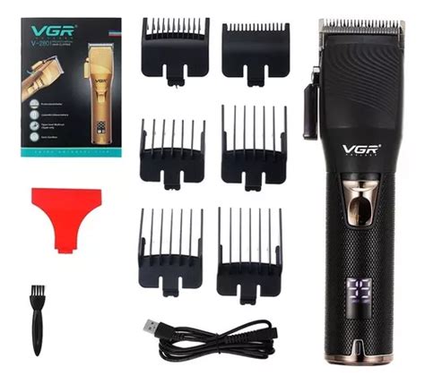 Cortadora De Pelo Barba Clipper Vgr V Led Recargable Usb Negra