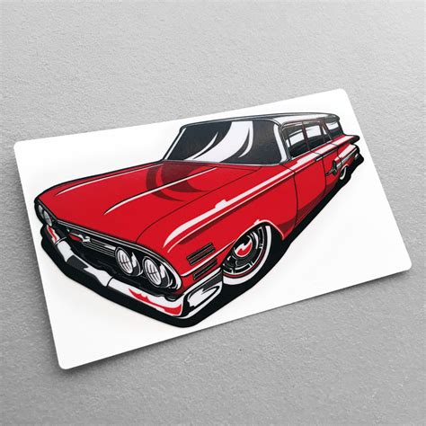 Hot Rod Avenue Red Long Roof Pit Stop Stickers Low Label
