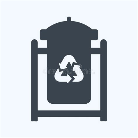 Recycle Bin Icon In Trendy Blue Eyes Style Isolated On Soft Blue