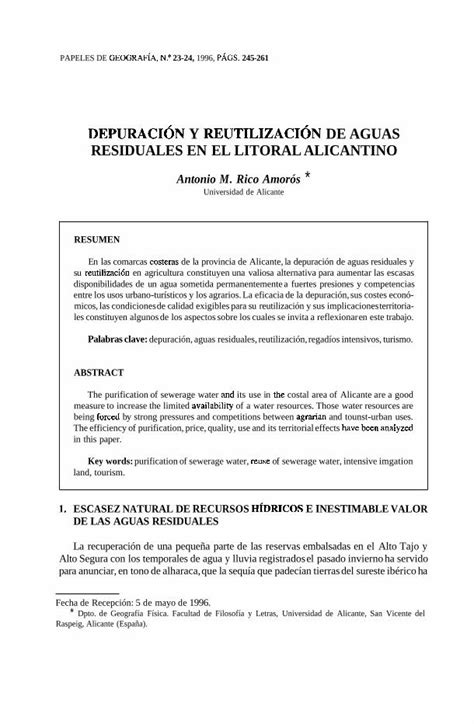 Pdf Depuraci N Y Reutilizaci N De Aguas Residuales En El Dialnet