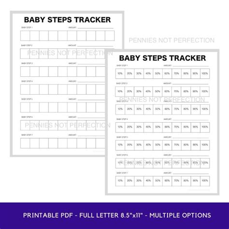 Debt Free Baby Steps Tracker Dave Ramsey Baby Steps 1 7 Printable PDF