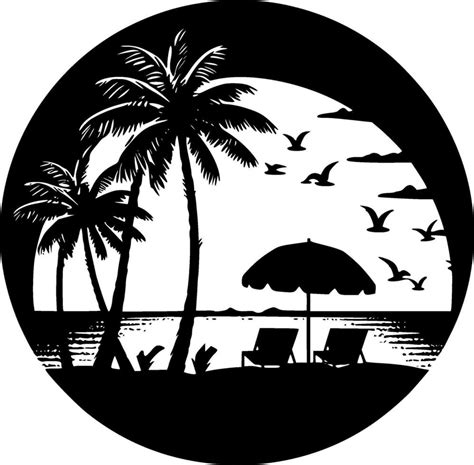 Beach, Minimalist and Simple Silhouette - Vector illustration 27209614 Vector Art at Vecteezy