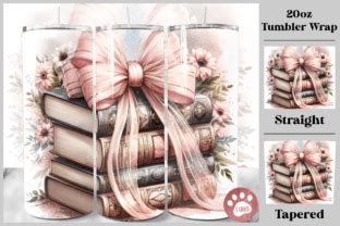 Books Bow Coquette Tumbler Wrap Graphic By Luna Art Design Creative