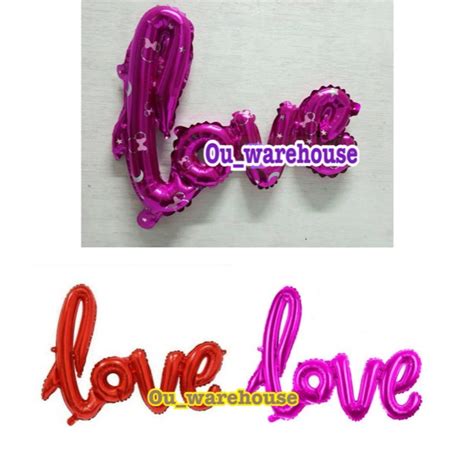 Jual Love Sambung Love Sambung Merah Balon Foil Love Balon Love