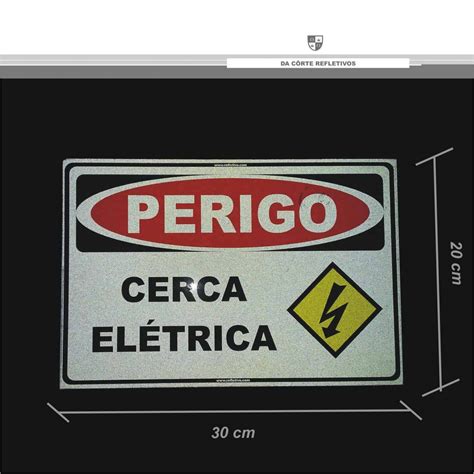 Placa Refletiva Perigo Cerca Elétrica Da Côrte Refletivos