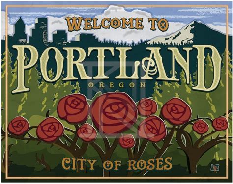 Welcome To Portland Art Print Original By Placeandtimedesign