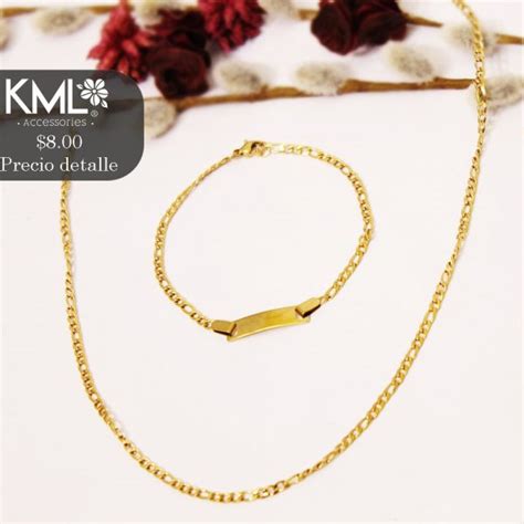 SET DORADO PLAQUITA KML ACCESORIOS