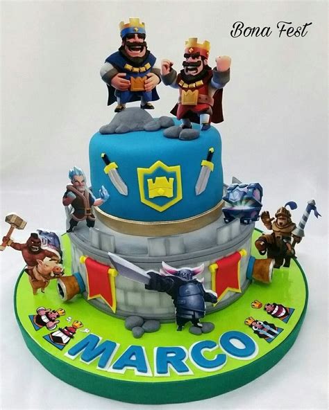 Pin By Valery Moreno On Tortas Temáticas ☆ Ideas Para Cumpleaños Clash Royale Cake Clash