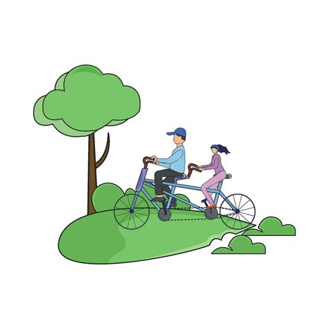 playing bicycle in garden illustration 36150532 Vector Art at Vecteezy