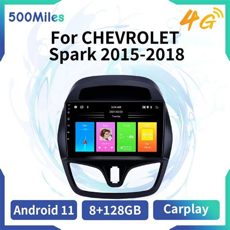 Para Chevrolet Spark Din R Dio Do Carro Android Carplay