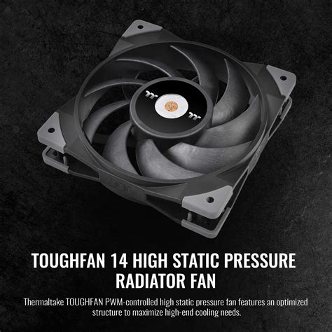 Thermaltake Toughfan 14 Black Pwm 500~2000rpm Controlled High Static