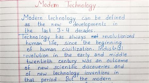 Write A Short Essay On Modern Technology Essay Writing English