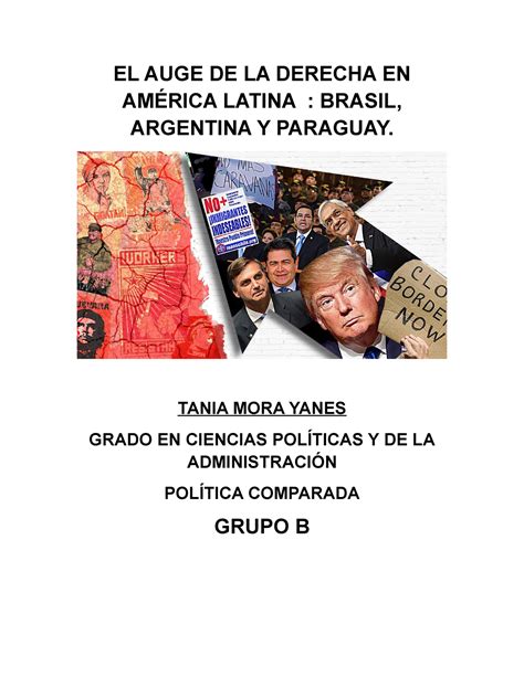 Trabajo politica comparada EL AUGE DE LA DERECHA EN AMÉRICA LATINA