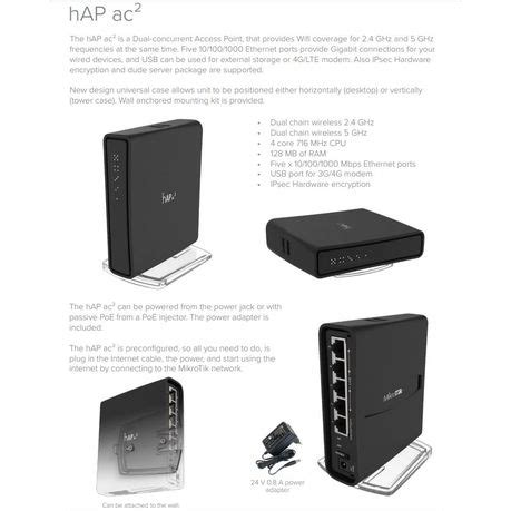 MikroTik HAP Ac2 Dual Band Port Gigabit WiFi Router RBD52G-5HacD2HnD-TC | ubicaciondepersonas ...