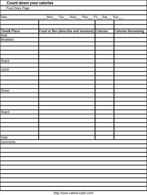 Free Calorie Counter Chart Pdf download - JS Photography