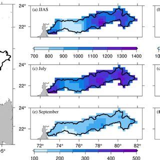 Narmada Basin And The Spatial Distribution Of Mean Monthly