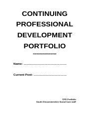 Professional Development Portfolio Sample Pdf CONTINUING