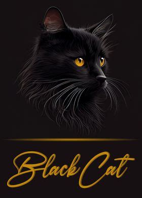 Black Cat Portrait Poster By Artistic Paradigms Displate