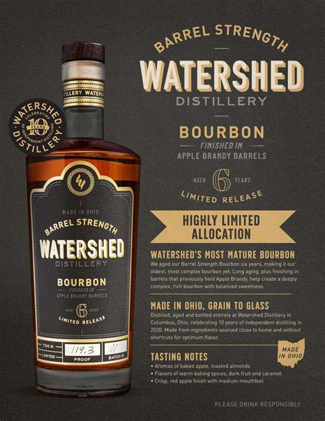 Watershed Barrel Strength Bourbon Finished In Apple Brandy Barrels