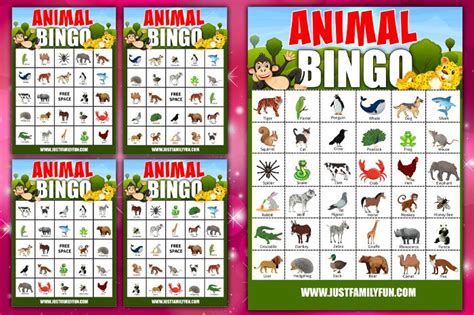 Free Kids Animal Bingo Game | Just Family Fun