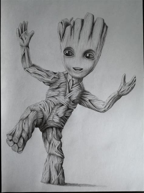 Baby Groot Pencil Drawing