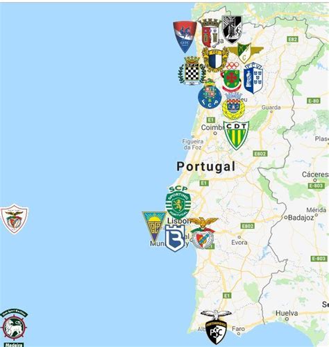 Primeira Liga Map Portugal Football Team European Soccer Soccer